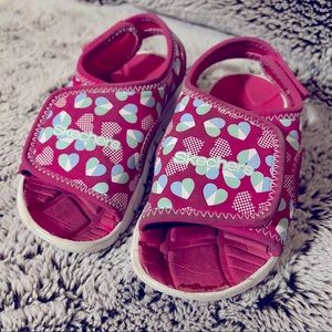 Skechers Heart Print Pink Sandals Water Shoes Size 9 Toddler Girl